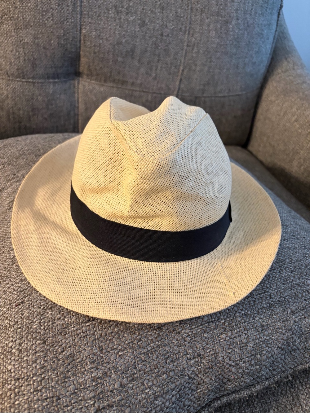 DC Natural Straw Panama Hat with Black Inner Band